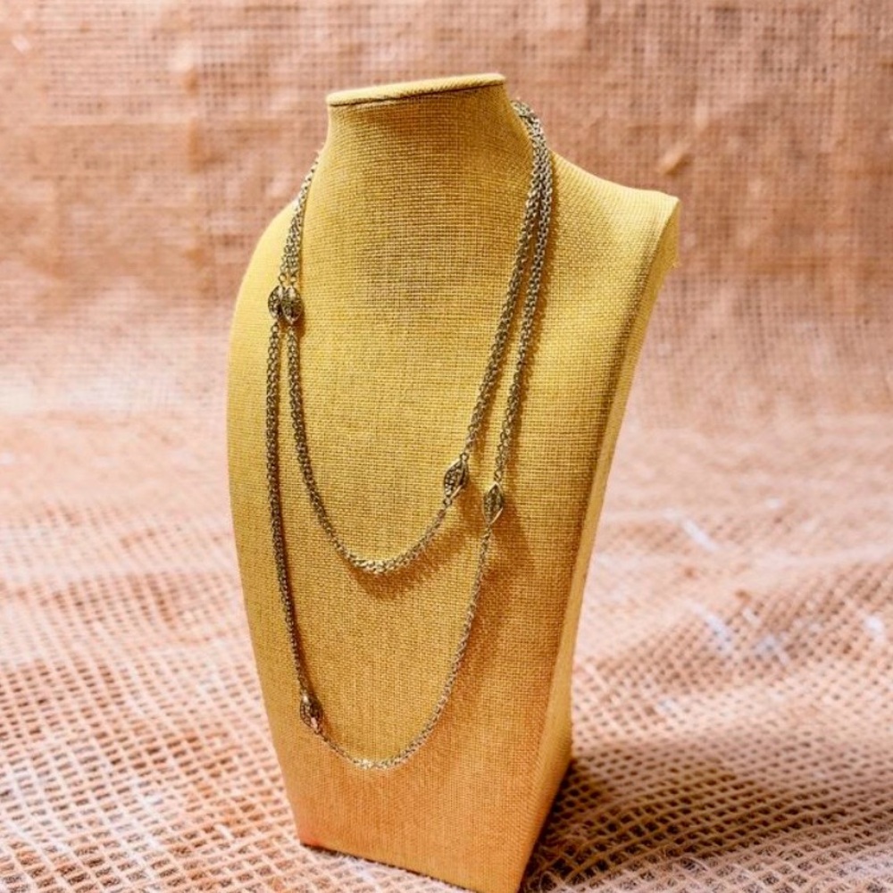 Monet Silver Necklace Elegant Necklace / Double chain Necklace Vintage